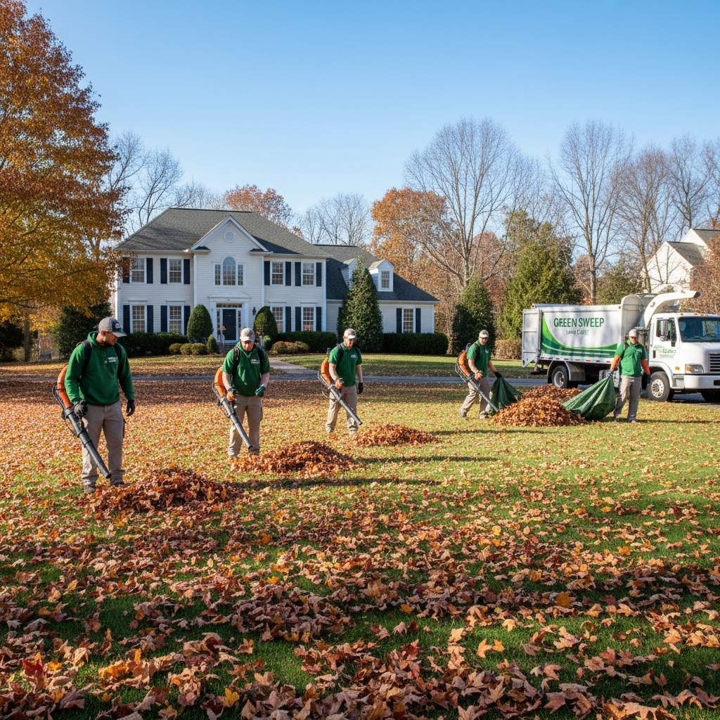 Leaf haul service for large yard initial clean up