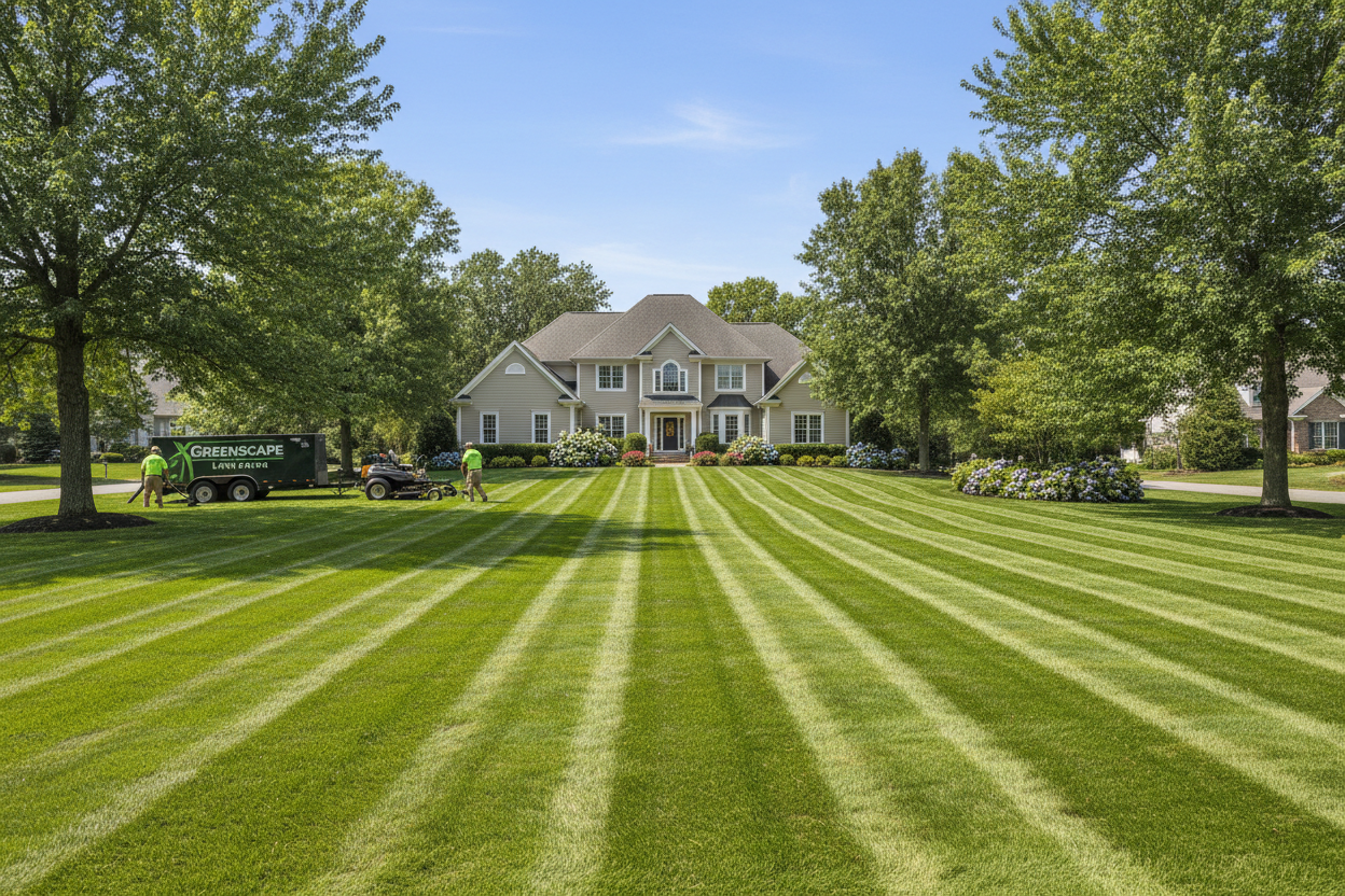 Professional lawn mowing service for 1.5 acre yard