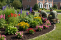 Professional flower bed weeding service with clean, tidy garden beds